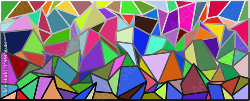 Dynamic Geometric Art, Play of Colors and Forms, intricate mosaic of geometric forms in a variety of colors, showcasing a mesmerizing interplay of shapes and contrasts
