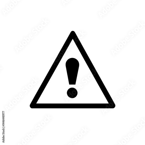Bold triangular warning symbol with centered exclamation mark representing danger or caution alert