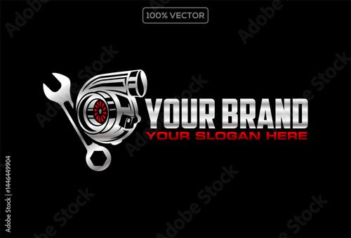 diesel turbo automotive repair logo template logo