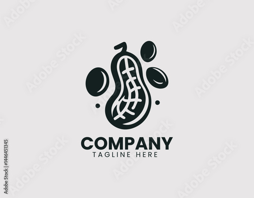 Peanut Vector Logo Design, Groundnut Vector Logo