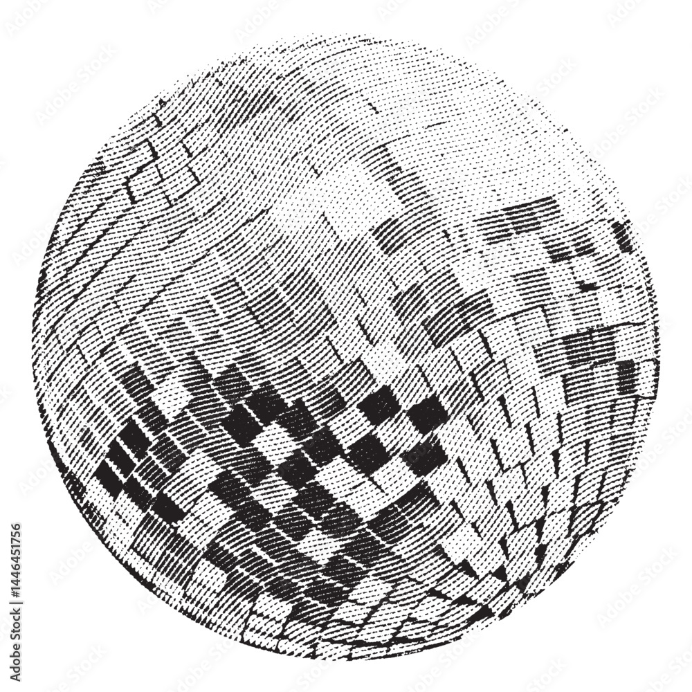 Fototapeta premium Disco ball isolated. Disco ball clipart. Mirrorball with lights. 