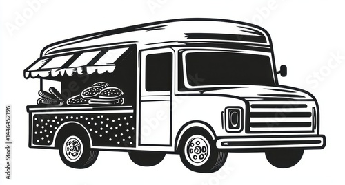 Vintage Food Truck Illustration - Classic Design