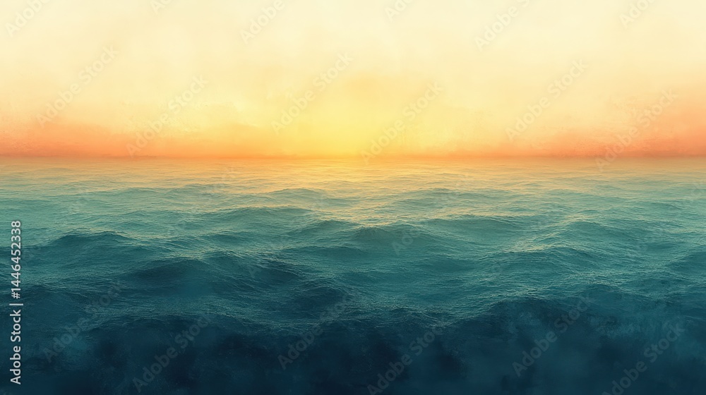 Obraz premium A serene seascape capturing the harmonious blend of water and sky at dusk