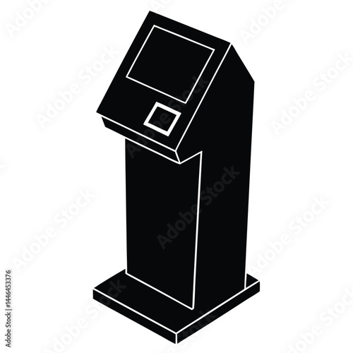 cashier element isolated in store payment kiosk on
