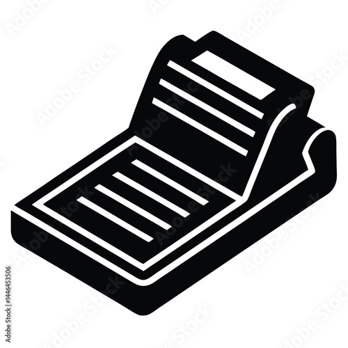 cashier element isolated invoice pad on white back