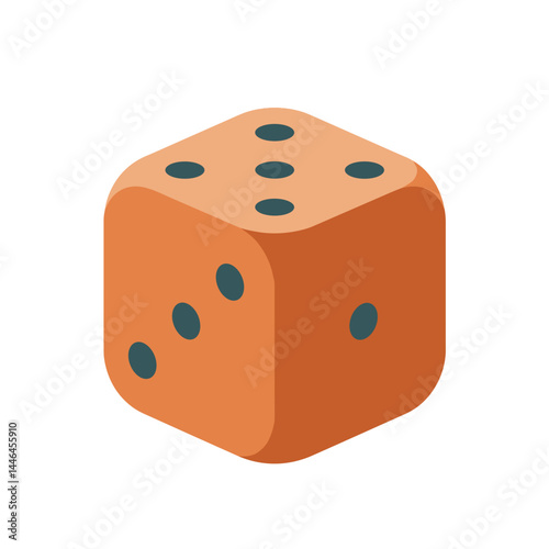 Colorful Game Die Illustration. Gaming, Chance, Strategy, Board games, UI/UX design, Marketing graphic, Digital asset