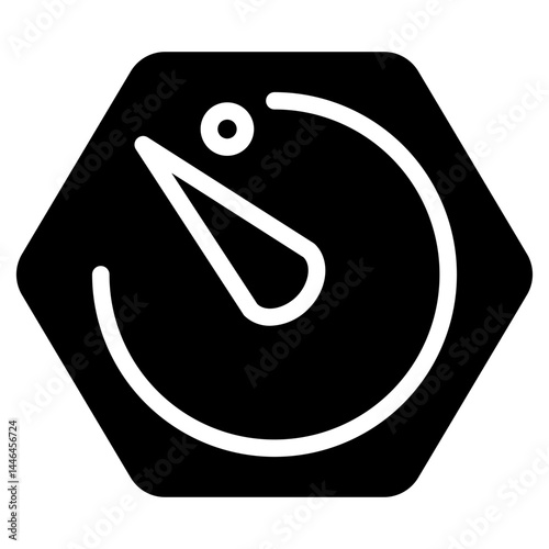 Self Shooting Timer Glyph Icon
