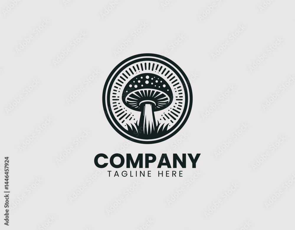 Fototapeta premium Champignon Mushroom Vector Logo Design