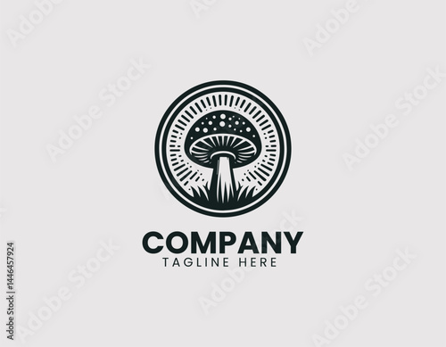 Champignon Mushroom Vector Logo Design