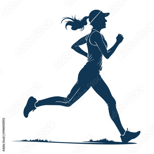 Silhouette of a jumping woman vector illustration depicts a dancer in motion, embodying sport, fitness, and joyful action
