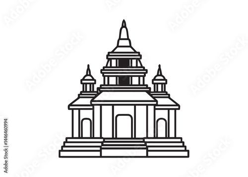 Temple silhouette vector