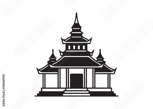 Temple silhouette vector
