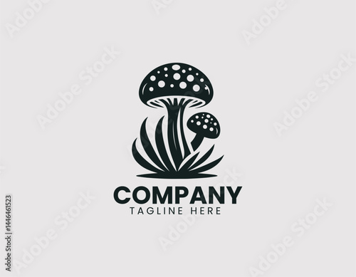 Portobello Mushroom Vector Logo Design