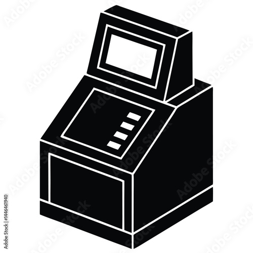 cashier element isolated price checker machine on 
