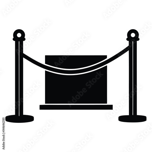 cashier element isolated queue barrier on white ba