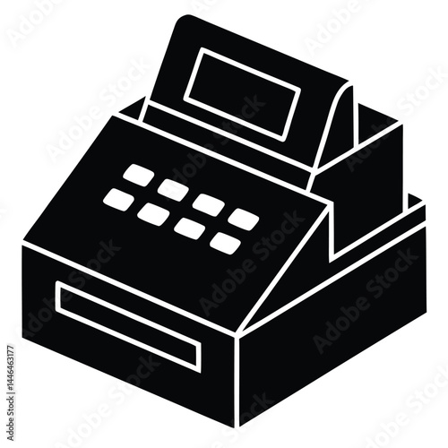 cashier element isolated time card machine on whit 