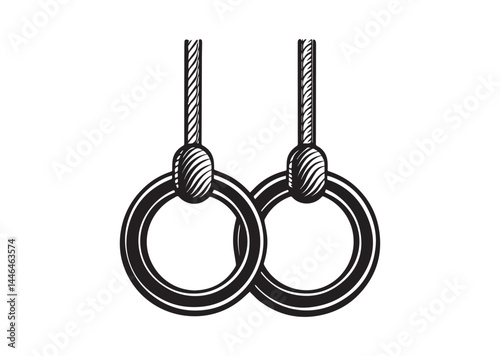 Gymnastic rings silhouette vector