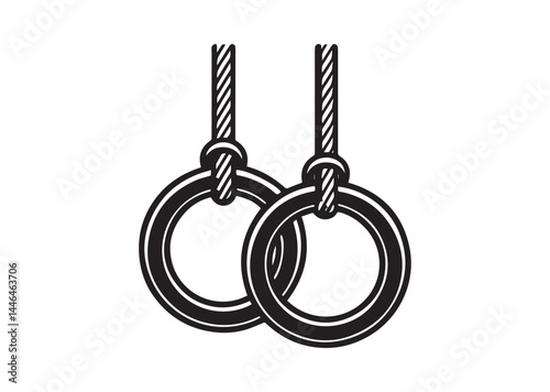 Gymnastic rings silhouette vector