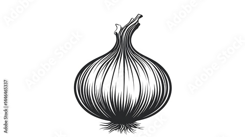 Modern black onion silhouette logo vector shape high resolution image