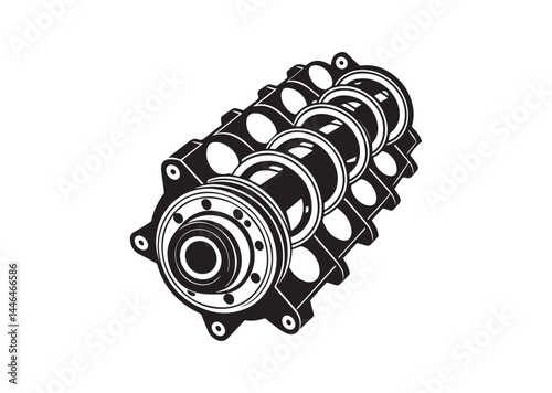 Camshaft silhouette vector