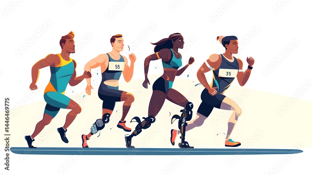 Fototapeta premium Prosthetic Legs for Athletes with Disabilities: 3D Concept Design
