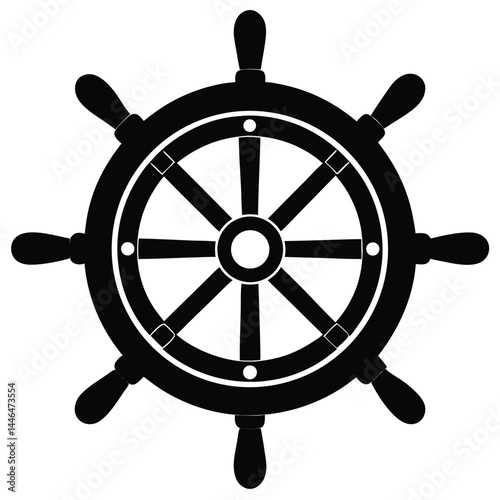 sailor element isolated boat steering gear on whit