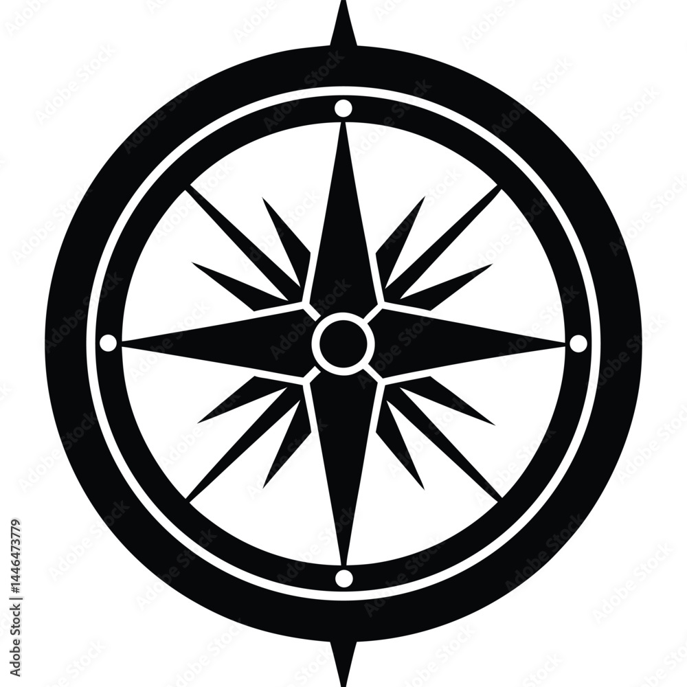 Obraz premium sailor element isolated compass on white backgroun