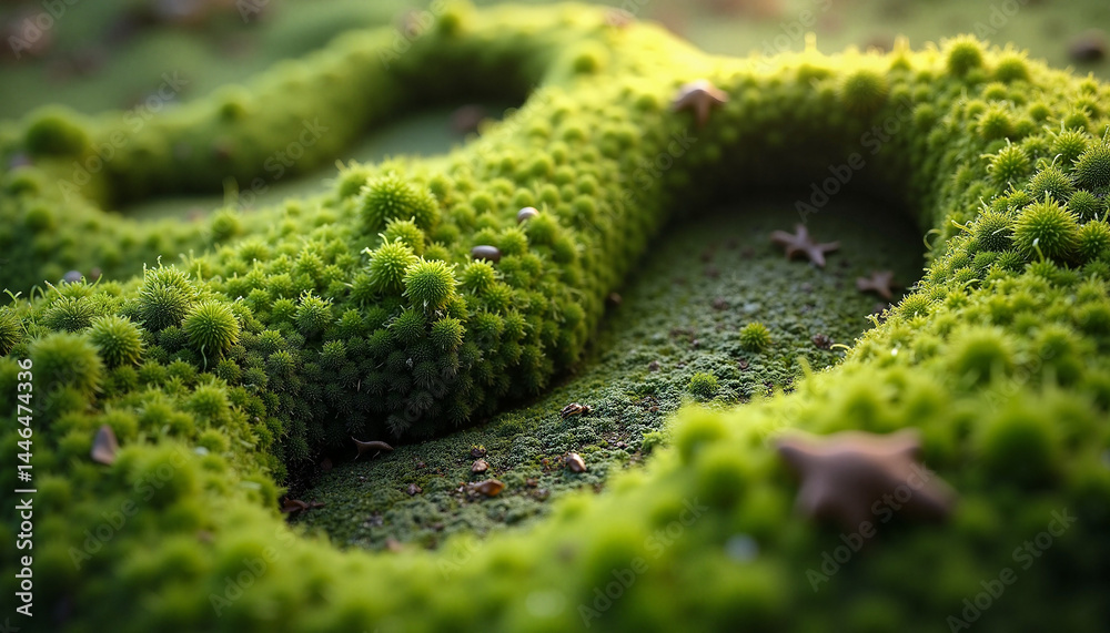 Footprint with Leaf, Earth Day - Green Moss Pathway Background