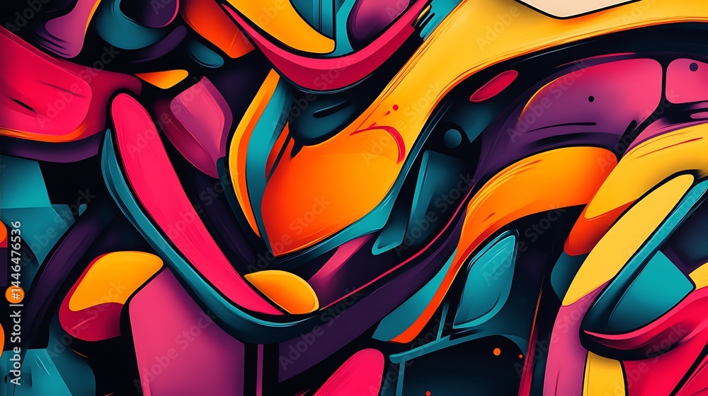 Obraz premium Abstract Swirls with Vibrant Colors and Dynamic Shapes on Transparent Background