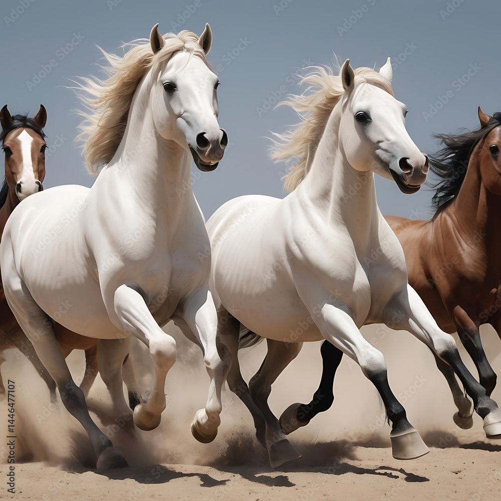 horses running proudly Generative AI horses running proudly Generative AI