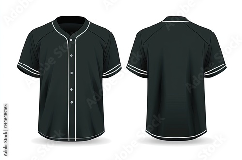 Baseball jersey front and back view