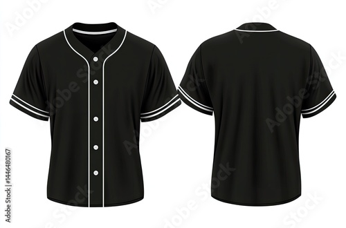 Black baseball jersey mockup