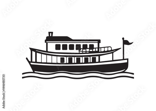 Riverboat silhouette vector