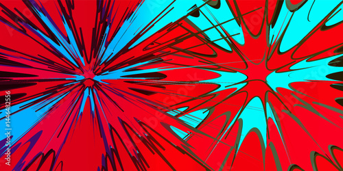 Vector comic abstract explosion background with cartoon bolt design