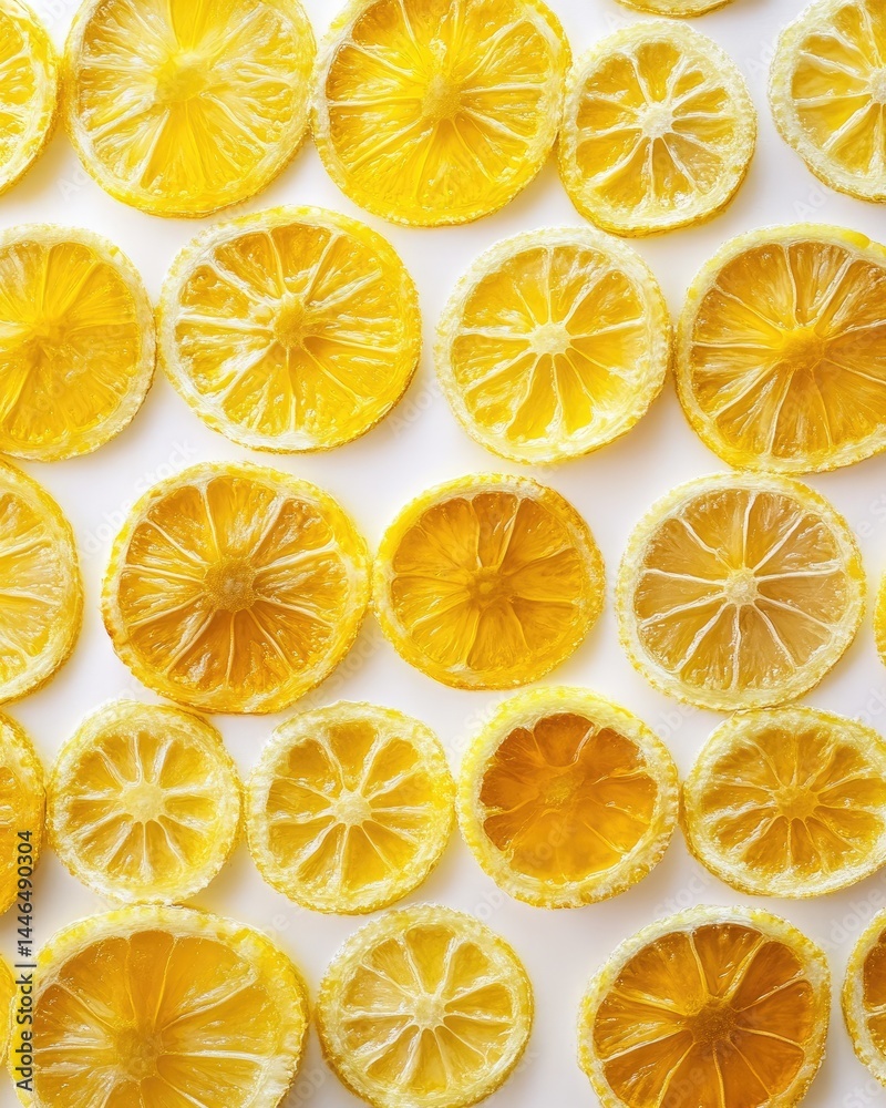 Dehydrated citrus slices arranged Dehydrated citrus slices arranged
