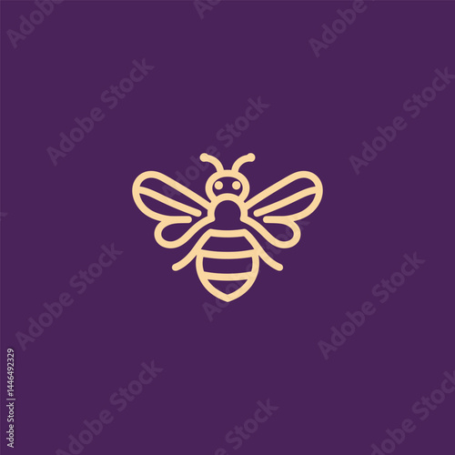 Bee logo in clean, simple line art illustration style.