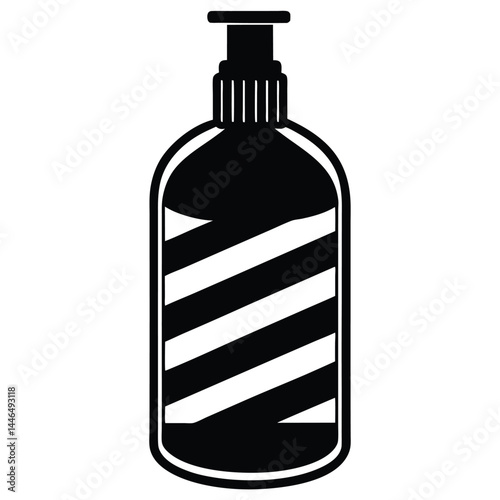 barber element isolated antiseptic bottle on white