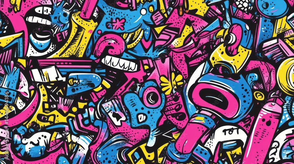 Vibrant abstract graffiti pattern Vibrant abstract graffiti pattern