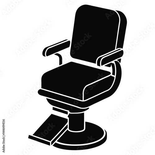 barber element isolated barber chair on white back