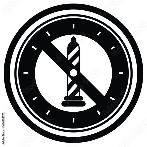 barber element isolated barbershop clock on white  