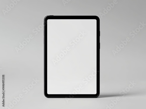 Black tablet mockup on gray background
