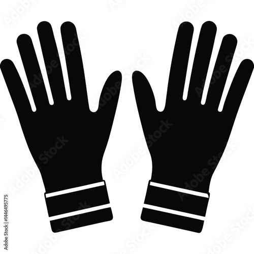 barber element isolated cut resistant gloves on wh
