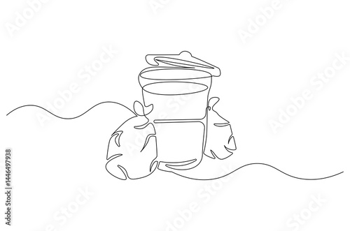 Continuous one line drawing of Tulip. Single line drawing illustration of Flower tulip. Minimalist tulip flower concept vector art. Doodle line illustration