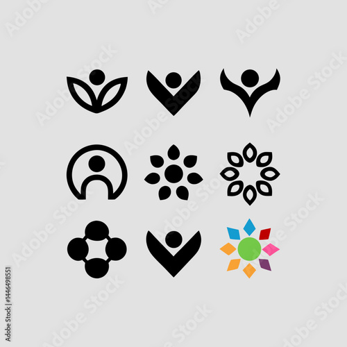 Abstract Logo Design Set featuring scalable icons perfect for branding and corporate identity