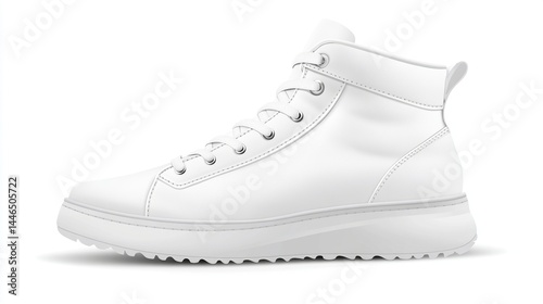 Wallpaper Mural White high-top sneaker on white background. Torontodigital.ca