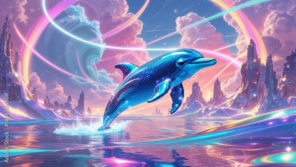 Fototapeta premium dolphin jumping in water