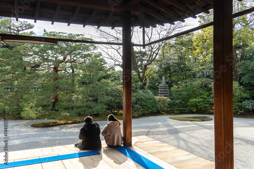 a zen garden in Kyoto, Japan 