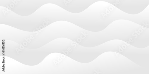 Abstract minimalistic white paper wave curve lines banner background design.
