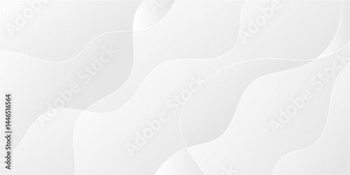 Abstract minimalistic white paper wave curve lines banner background design.

