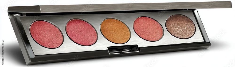 Fototapeta premium Vibrant blush palette, diverse shades, perfect for makeup application Ideal for creating natural or dramatic looks - abstract texture pattern background